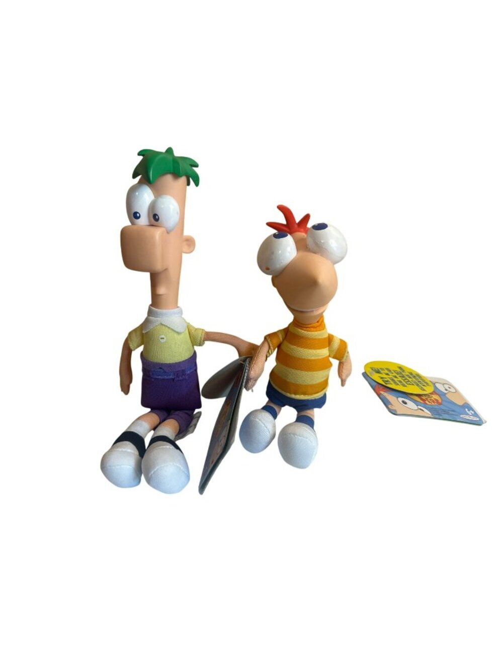 Disney Phineas & Ferb Dolls 10" Plush Dolls W/ Rubber Heads NO SOUND W/ Hang Tag